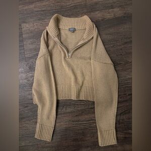 Tan quarter zip sweater